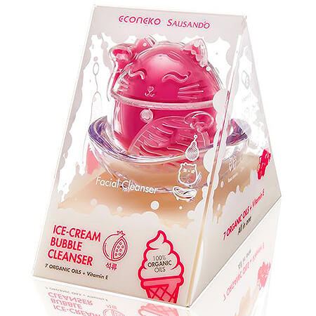 Econeko Ice-Cream Bubble Cleansing Pack Pomegranate 1 Capsule Set  สบู่ก้อนล้างหน้า สูตรทับทิม  สบู่ออแกนิค 100% ช่วยกระชับรูขุมขน และบำรุงผิวขณะล้างหน้า ให้ผิวนุ่ม พร้อมต่อต้านริ้วรอยก่อนวัย